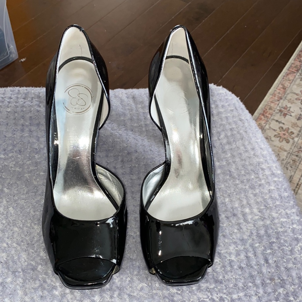 Jessica Simpson Patent Leather Peel Toe Heels